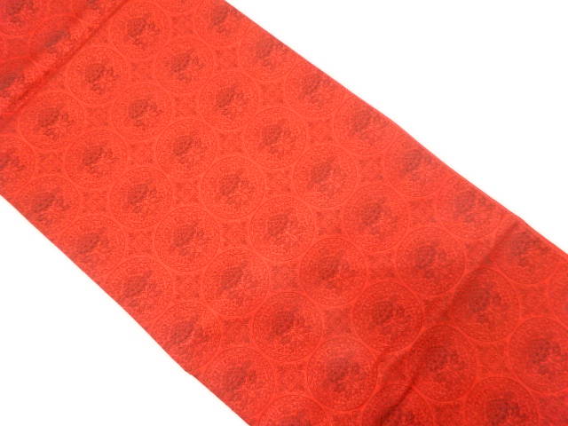 JAPANESE KIMONO / ANTIQUE FUKURO OBI / SILK / WOVEN FLOWER ROUNDEL